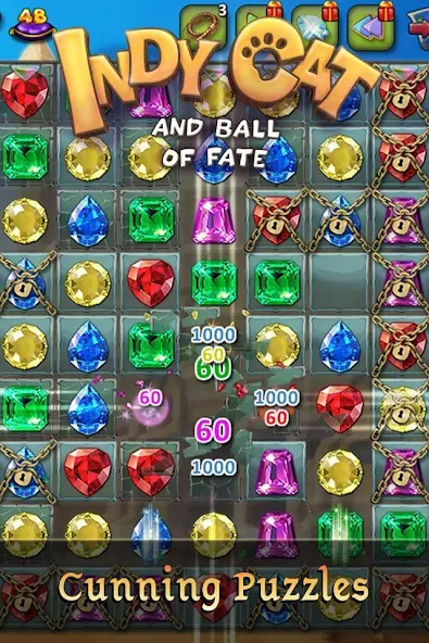 Indy Cat: Match 3 Adventure [МОД Бесконечные деньги] Screenshot 4