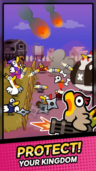 Duck vs Chicken : Idle Defense (Дак против Чикен) [МОД Много денег] Screenshot 1