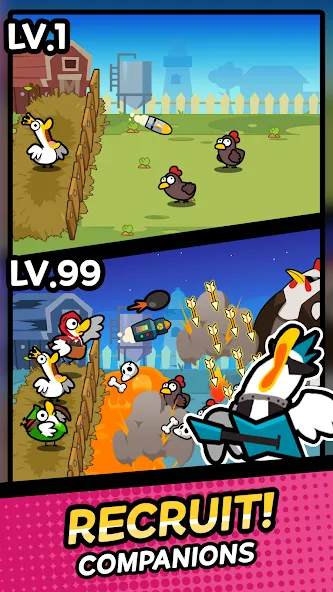 Duck vs Chicken : Idle Defense (Дак против Чикен) [МОД Много денег] Screenshot 2