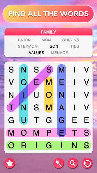 Word Search - Word Puzzle Game [МОД Бесконечные монеты] Screenshot 1