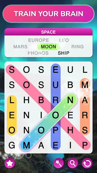 Word Search - Word Puzzle Game [МОД Бесконечные монеты] Screenshot 2
