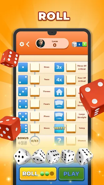 Yatzy - Fun Classic Dice Game (Ятзи) [МОД Бесконечные деньги] Screenshot 3