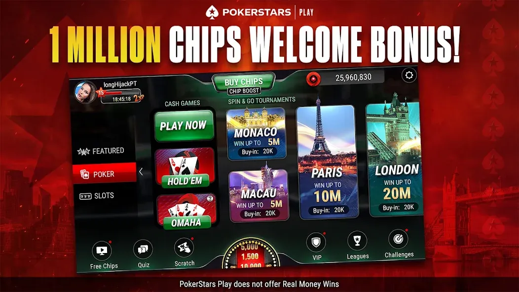 PokerStars Play: Texas Hold'em (ПокерСтарс Плей) [МОД Меню] Screenshot 4