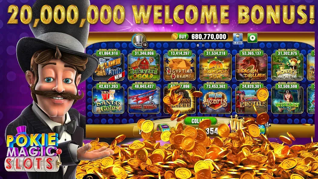 Pokie Magic Casino Slots (Поки Мэджик Казино Слоты) [МОД Все открыто] Screenshot 1