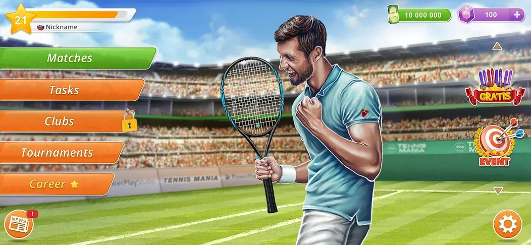 Tennis Mania Mobile (Теннис Мания Мобайл) [МОД Unlimited Money] Screenshot 2