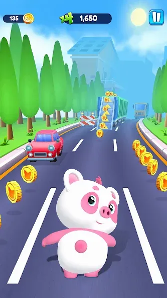 Piggy Panda Run: Fun Game [МОД Unlimited Money] Screenshot 1