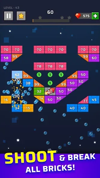 Brick Out - Shoot the ball (Брик Аут) [МОД Много монет] Screenshot 1