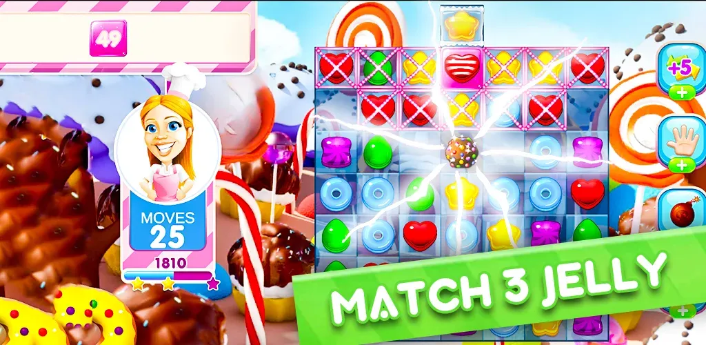 Jelly Kingdom Crush - Match 3 [МОД Бесконечные монеты] Screenshot 1