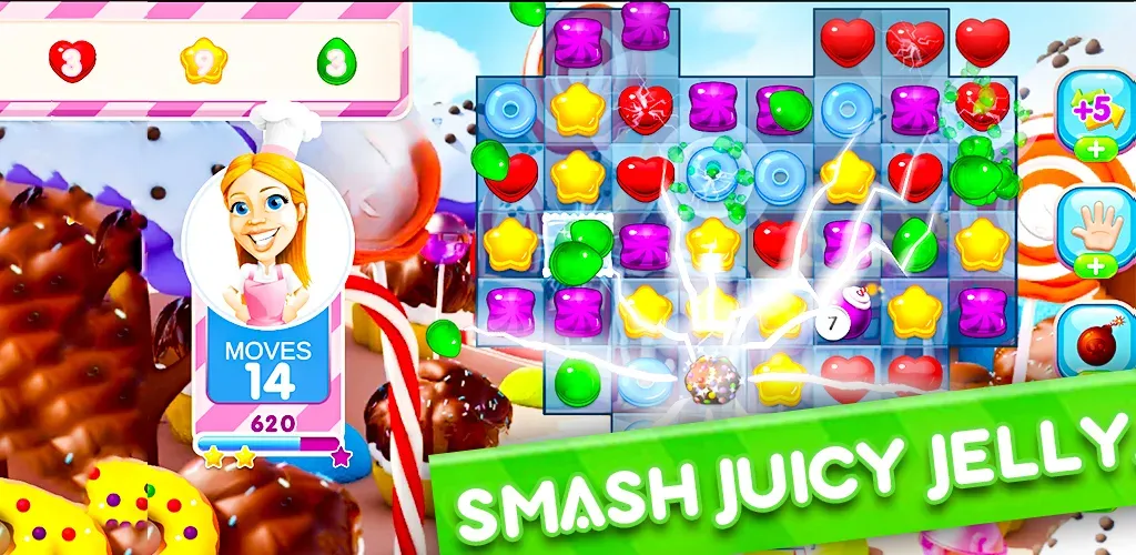 Jelly Kingdom Crush - Match 3 [МОД Бесконечные монеты] Screenshot 2