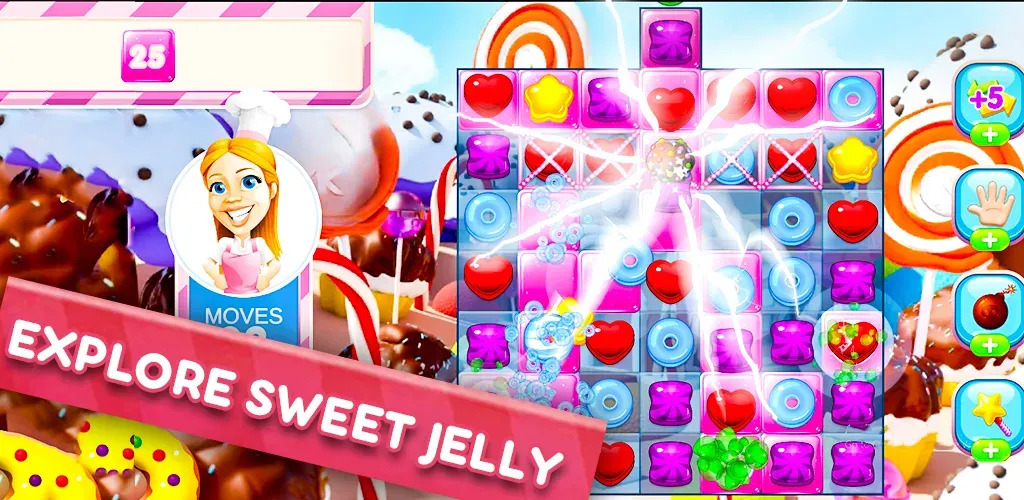 Jelly Kingdom Crush - Match 3 [МОД Бесконечные монеты] Screenshot 3