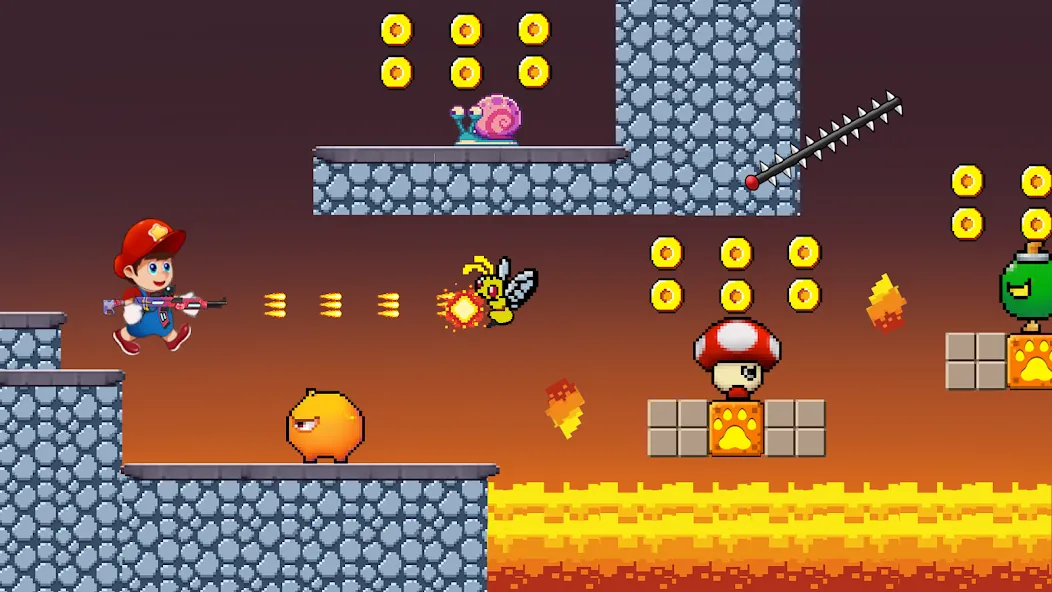 Super Mano : Adventure Jump (упер кэт ган) [МОД Бесконечные монеты] Screenshot 1