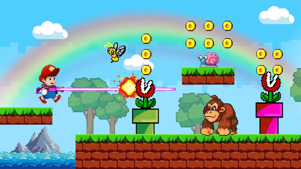 Super Mano : Adventure Jump (упер кэт ган) [МОД Бесконечные монеты] Screenshot 2