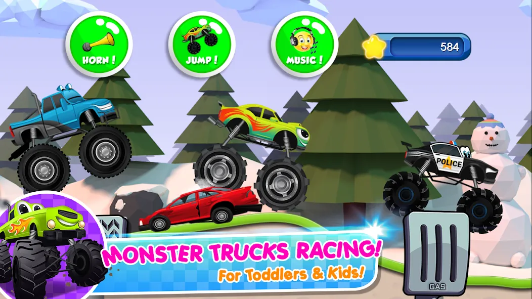Monster Trucks Game for Kids 2 (Монстр Тракс Игра для Детей 2) [МОД Меню] Screenshot 1