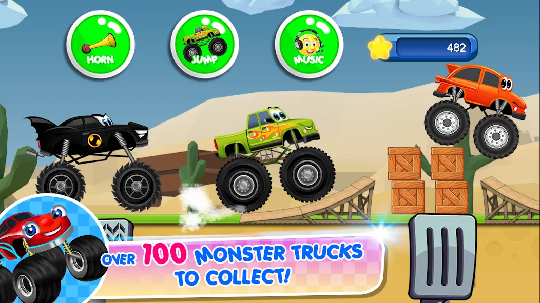 Monster Trucks Game for Kids 2 (Монстр Тракс Игра для Детей 2) [МОД Меню] Screenshot 2
