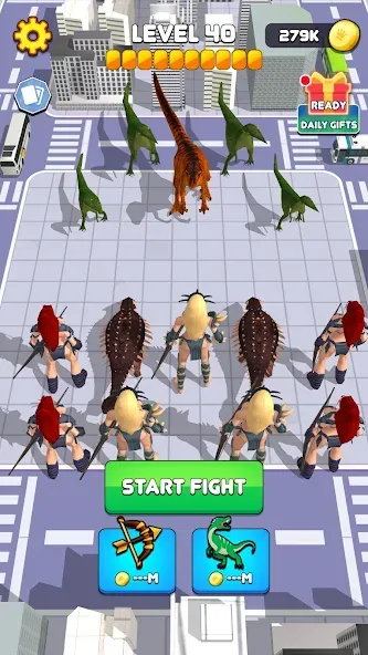 Dinosaur Monster Fight Battle (Бамбам Монстр Против 100 Дверей) [МОД Много денег] Screenshot 5