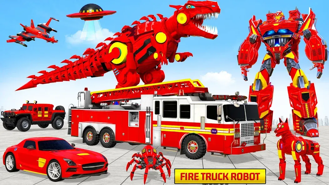 Fire Truck Robot Car Game [МОД Unlimited Money] Screenshot 2