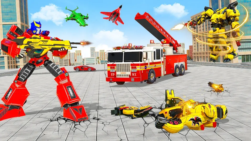 Fire Truck Robot Car Game [МОД Unlimited Money] Screenshot 5