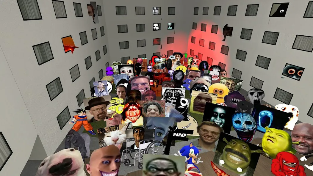 Nextbots In Backrooms: Shooter (Некстботс в комнатах позади) [МОД Бесконечные монеты] Screenshot 4