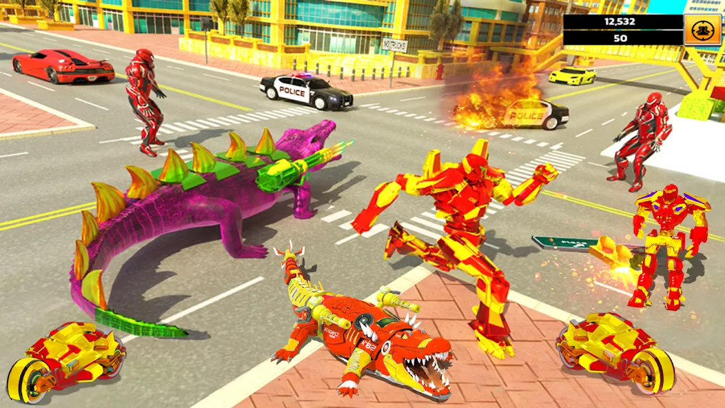 Robot Game Transform Crocodile [МОД Unlimited Money] Screenshot 5