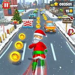 Взломанная Xmas Santa Surfer Running Game (Ксмас Санта Серфер Раннинг Гейм)  [МОД Меню]
