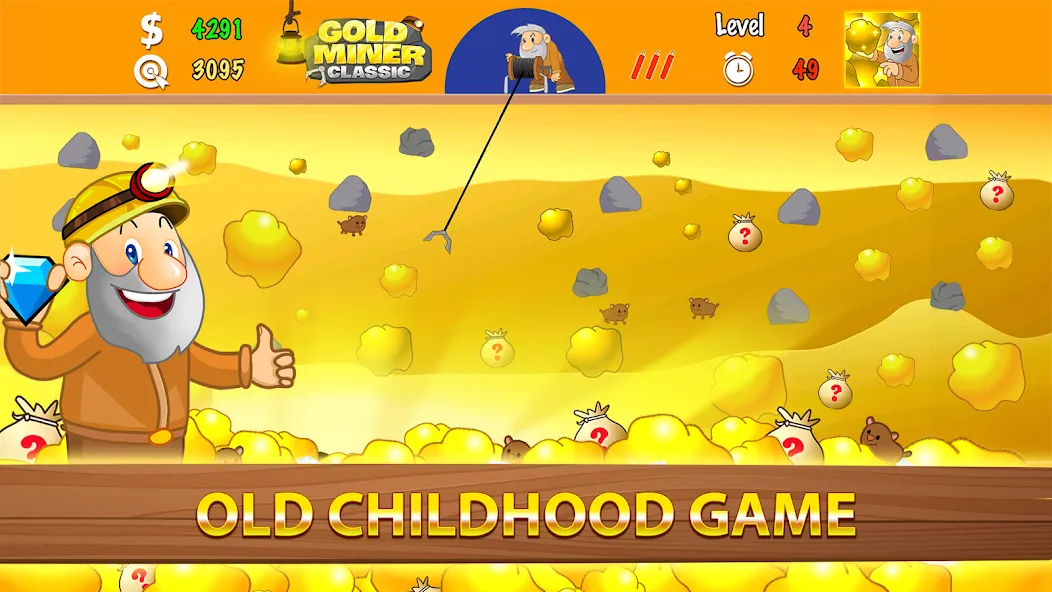 Gold Miner Classic: Gold Rush (Голд Майнер Классик) [МОД Много монет] Screenshot 1