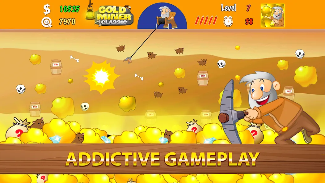 Gold Miner Classic: Gold Rush (Голд Майнер Классик) [МОД Много монет] Screenshot 2