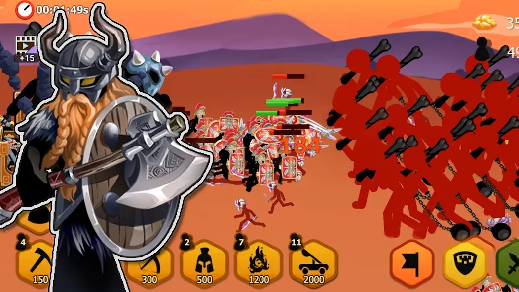 Stickman Battle 2: Empires War (Стикмен Битва 2) [МОД Много монет] Screenshot 2