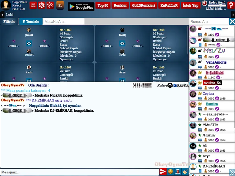 SevgiOkey.Com - Okey Oyna [МОД Все открыто] Screenshot 4