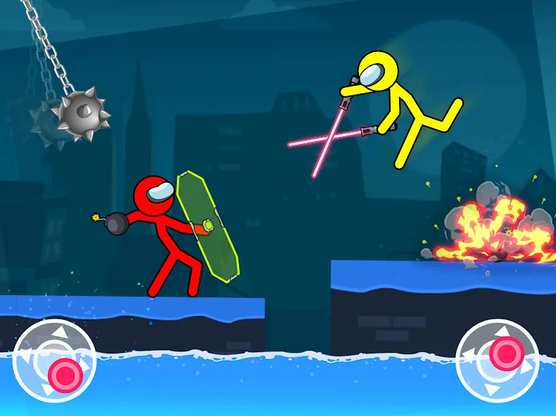 Stick-man Fighting Games [МОД Бесконечные монеты] Screenshot 1