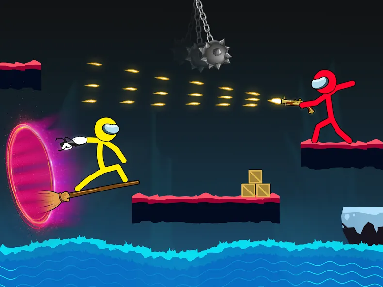 Stick-man Fighting Games [МОД Бесконечные монеты] Screenshot 2