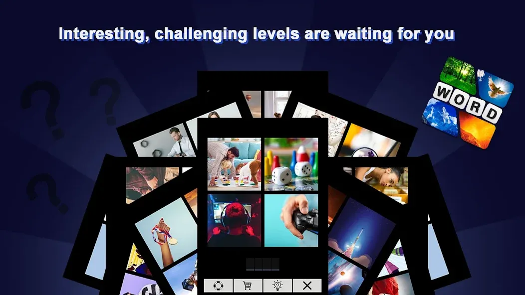Puzzle: 4 pics 1 word offline [МОД Unlimited Money] Screenshot 1