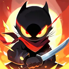 Скачать взломанную Ninja Cat - Idle Arena (Крейзи Ниндзя Кэт)  [МОД Unlocked]