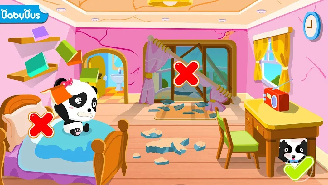 Baby Panda Earthquake Safety 1 [МОД Все открыто] Screenshot 1