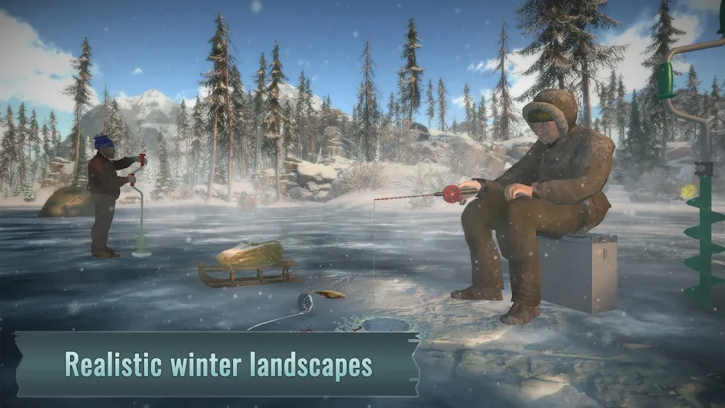 Ice fishing game. Catch bass. [МОД Unlimited Money] Screenshot 5