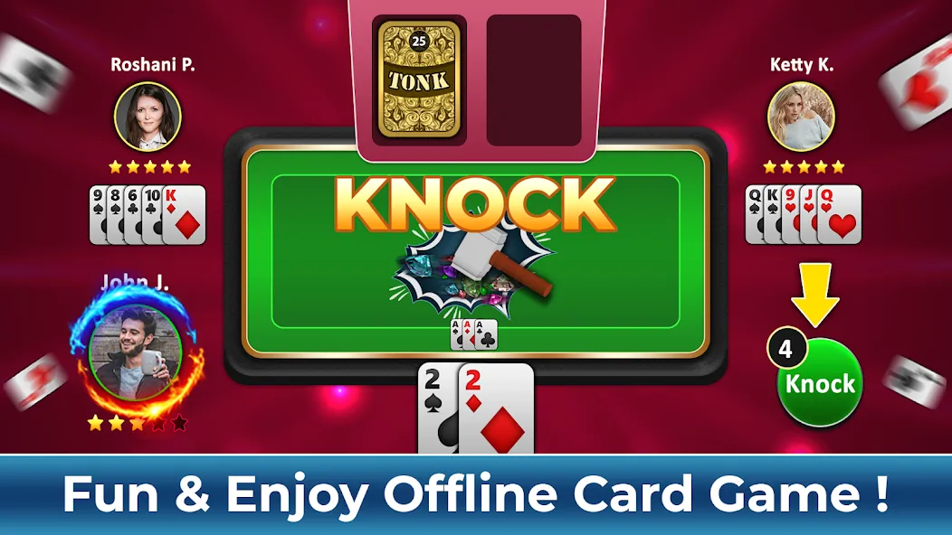 Tonk Rummy Card Game (Тонк Рамми карточная игра) [МОД Много монет] Screenshot 5