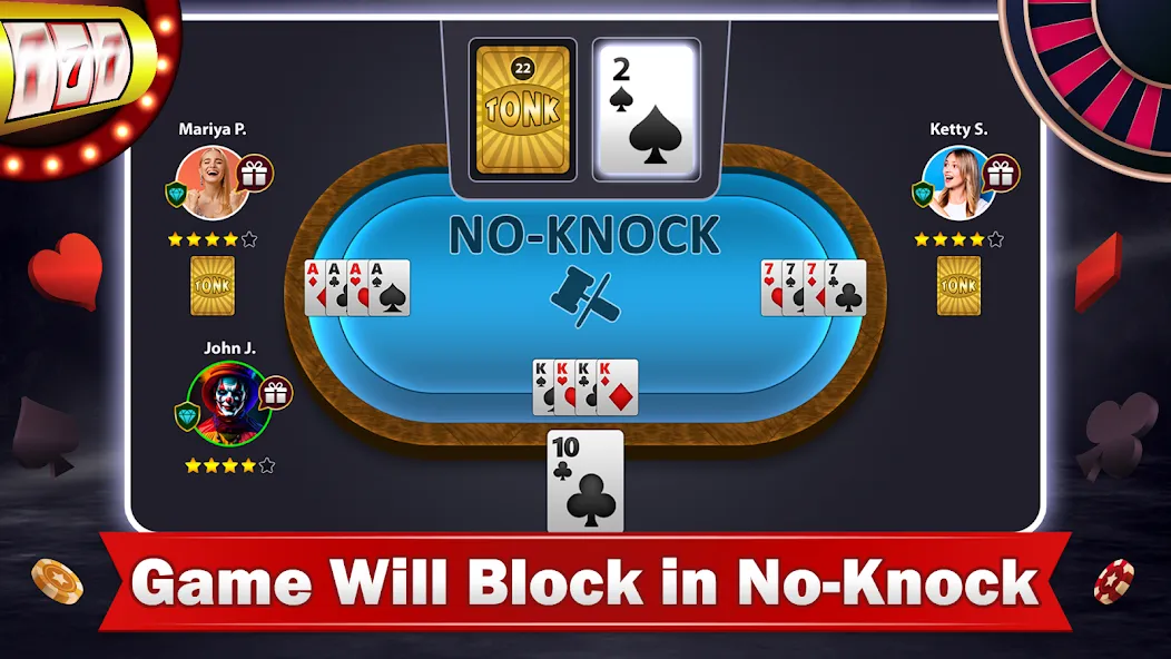 Tonk Multiplayer Card Game (Тонк многопользовательская карточная игра) [МОД Бесконечные деньги] Screenshot 2