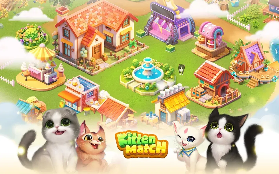 Kitten Match (Киттен Матч) [МОД Бесконечные монеты] Screenshot 1