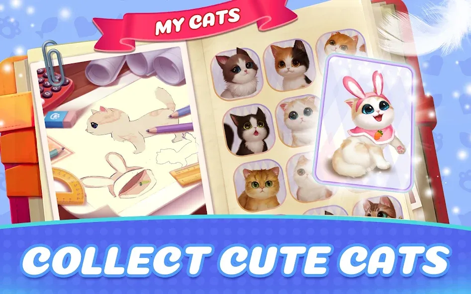 Kitten Match (Киттен Матч) [МОД Бесконечные монеты] Screenshot 2