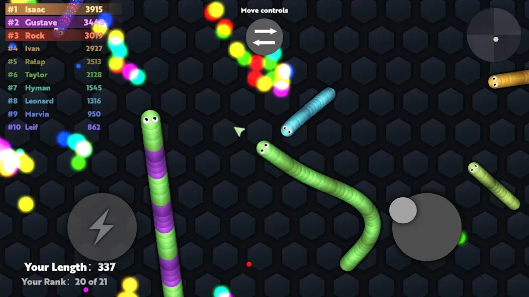 Slide.io - Hungry Snake Game [МОД Бесконечные деньги] Screenshot 1