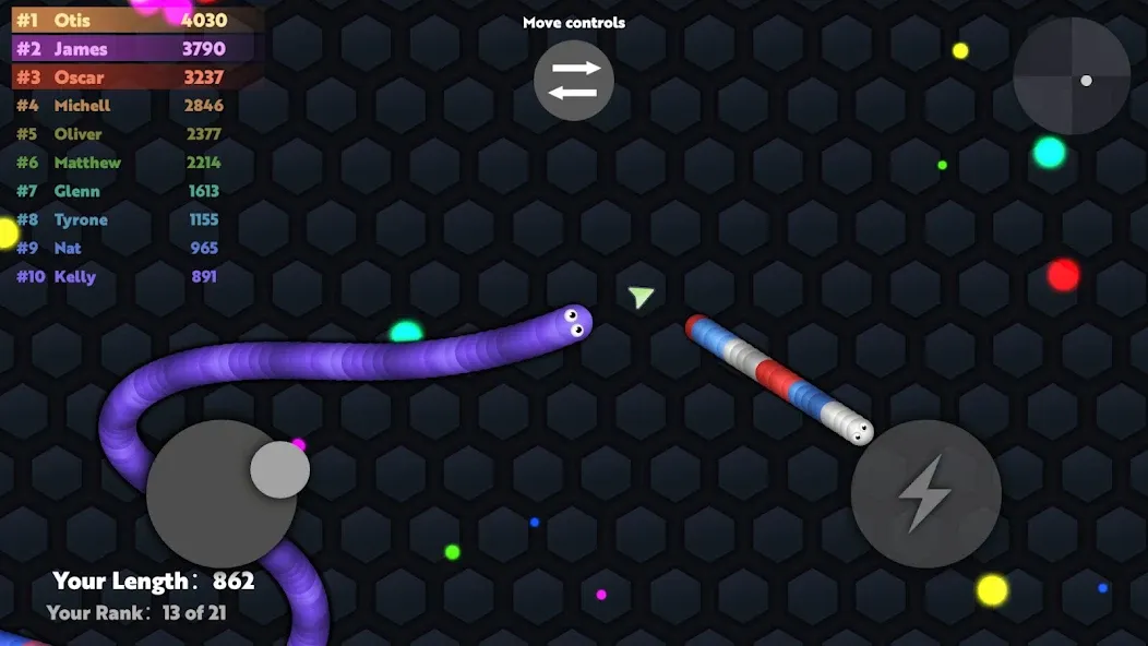 Slide.io - Hungry Snake Game [МОД Бесконечные деньги] Screenshot 2