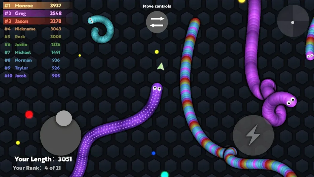 Slide.io - Hungry Snake Game [МОД Бесконечные деньги] Screenshot 3