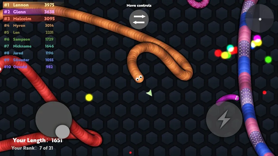Slide.io - Hungry Snake Game [МОД Бесконечные деньги] Screenshot 5