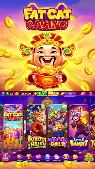Fat Cat Casino - Slots Game (Фэт Кэт Казино) [МОД Mega Pack] Screenshot 2
