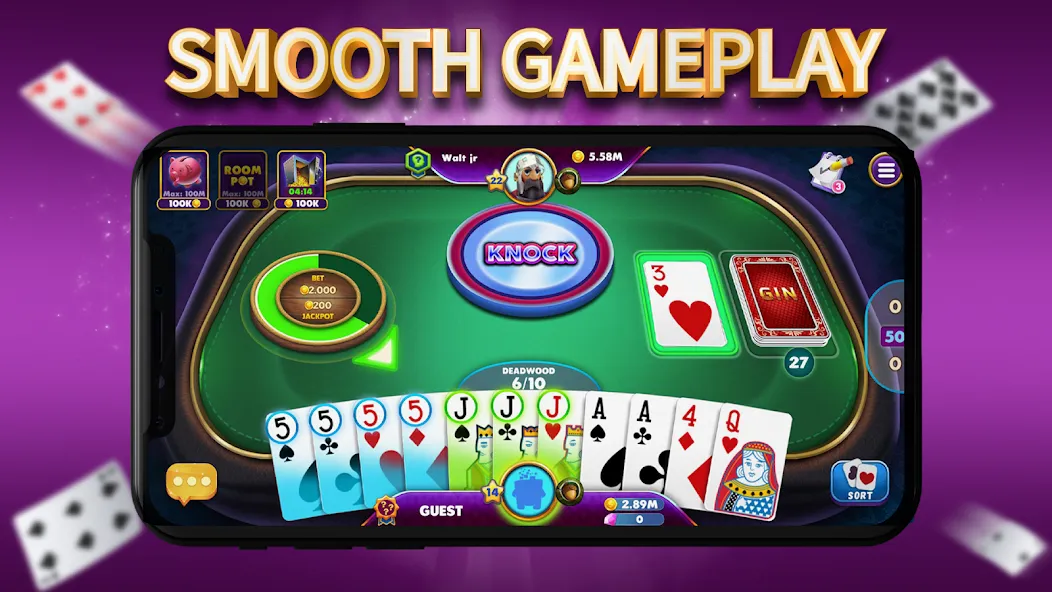 Gin Rummy Elite: Online Game (Джин Рамми) [МОД Mega Pack] Screenshot 2