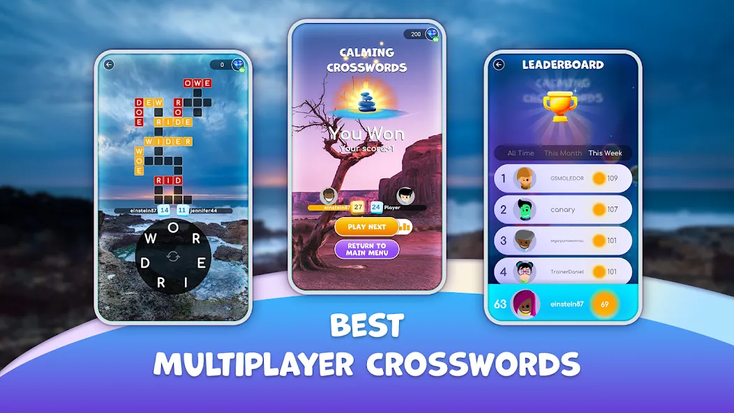 Calming Crosswords Word Puzzle [МОД Бесконечные монеты] Screenshot 3
