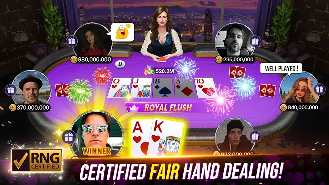 Poker Fever - Win your Fame (Покер Клаш) [МОД Unlimited Money] Screenshot 1