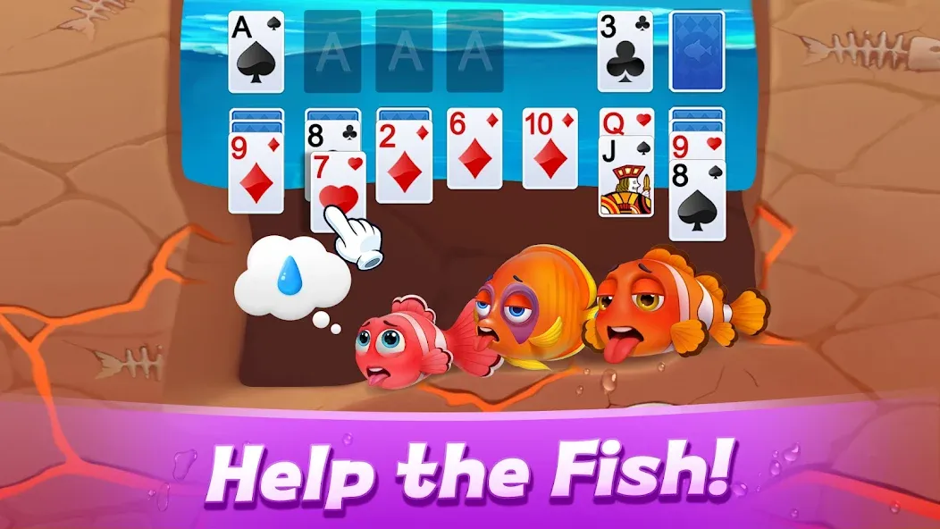 Solitaire 3D Fish [МОД Бесконечные монеты] Screenshot 1