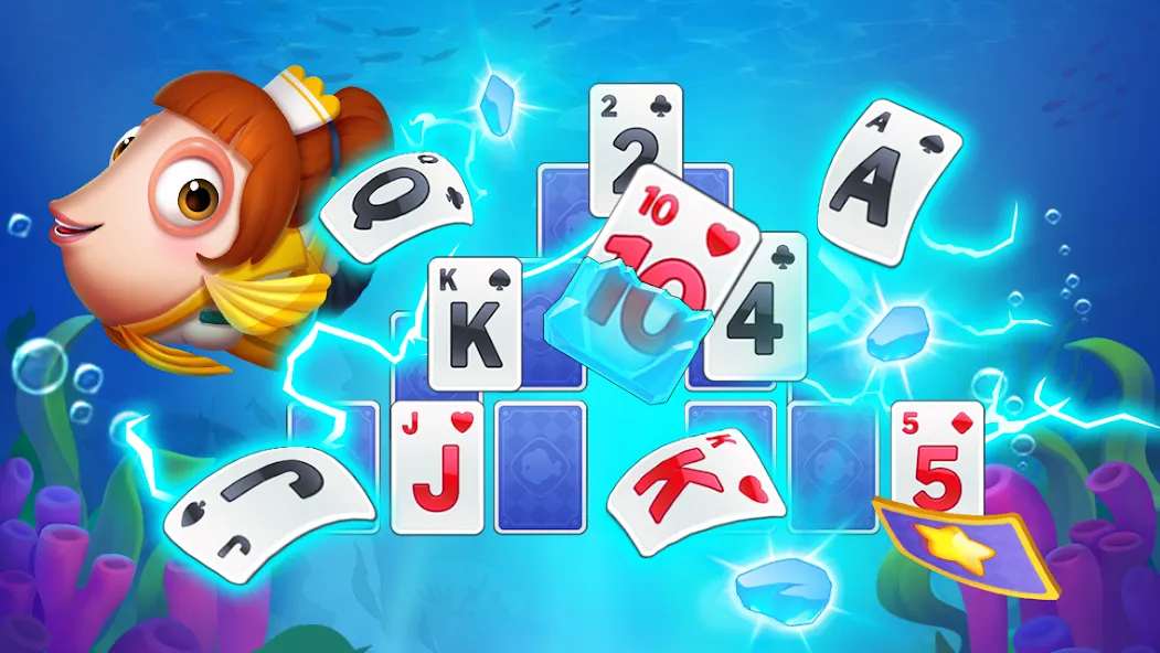 Solitaire TriPeaks Fish (Солитер ТриПикс Рыбка) [МОД Unlocked] Screenshot 2