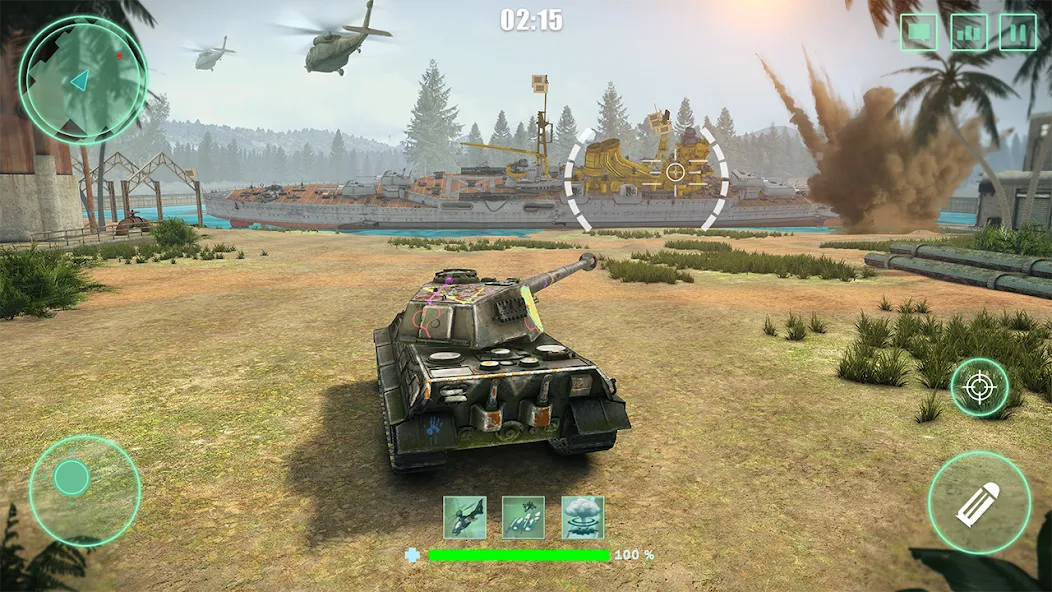World Tanks War: Offline Games (Танковые военные машины Блиц) [МОД Бесконечные деньги] Screenshot 1