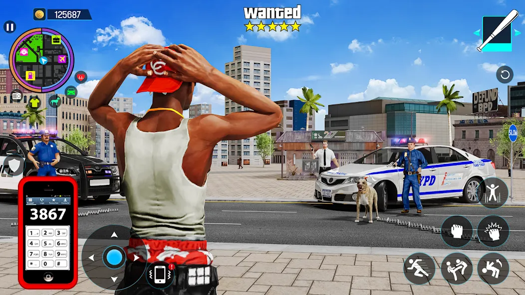 Gangster Mafia City Crime Game [МОД Бесконечные монеты] Screenshot 1